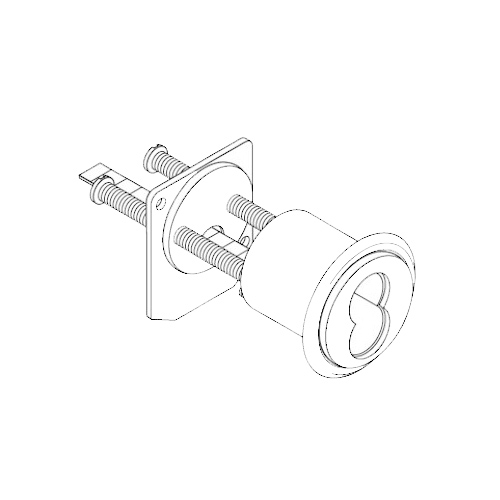 C953 SFIC RIM CYLINDER HOUSING L/CORE, SATIN CHROME - Cylinders & Cores